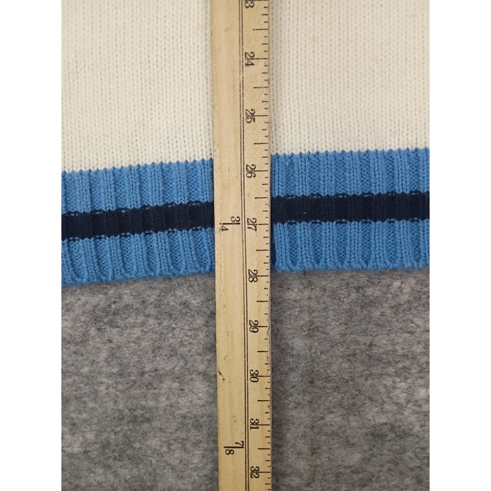 JNCO Jeans Mens M V-Neck Striped Embroidered Knit Sweater Vtg Y2K Single Owner - Picture 9 of 11